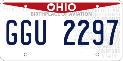 OH license plate GGU2297