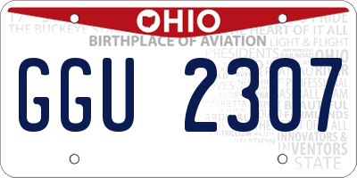 OH license plate GGU2307