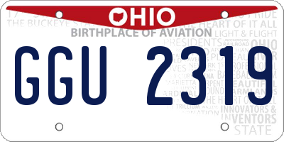 OH license plate GGU2319
