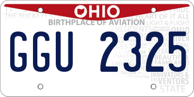 OH license plate GGU2325