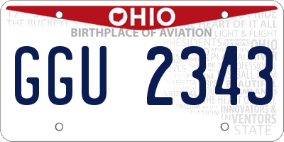 OH license plate GGU2343