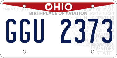 OH license plate GGU2373