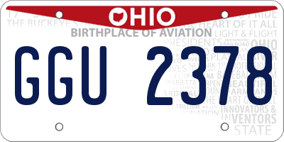 OH license plate GGU2378