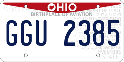 OH license plate GGU2385