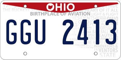 OH license plate GGU2413
