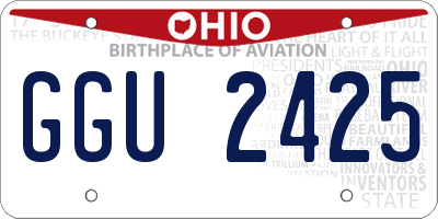 OH license plate GGU2425