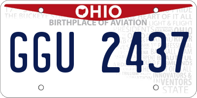 OH license plate GGU2437