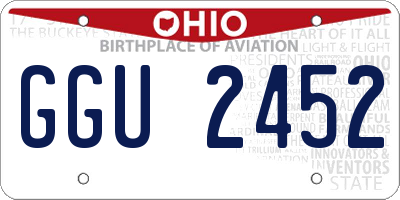 OH license plate GGU2452