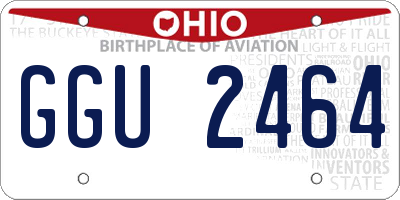 OH license plate GGU2464