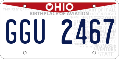 OH license plate GGU2467