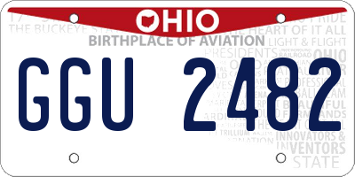 OH license plate GGU2482