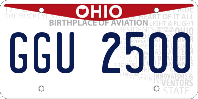 OH license plate GGU2500