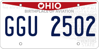 OH license plate GGU2502
