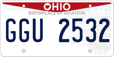 OH license plate GGU2532