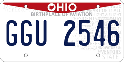 OH license plate GGU2546