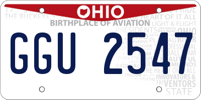 OH license plate GGU2547