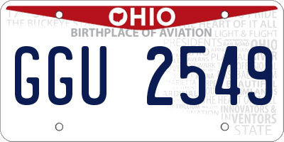 OH license plate GGU2549