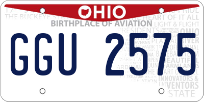 OH license plate GGU2575