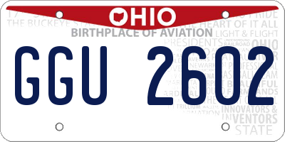 OH license plate GGU2602