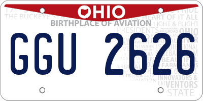 OH license plate GGU2626