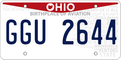 OH license plate GGU2644