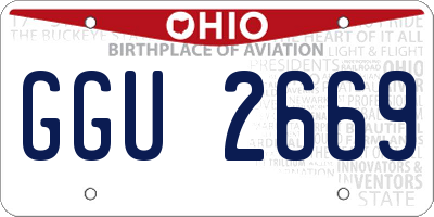 OH license plate GGU2669