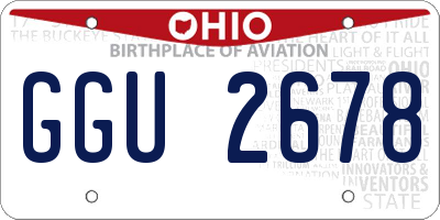 OH license plate GGU2678