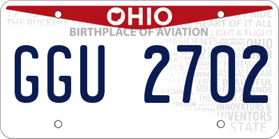 OH license plate GGU2702