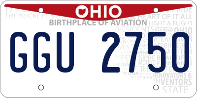 OH license plate GGU2750