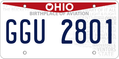 OH license plate GGU2801