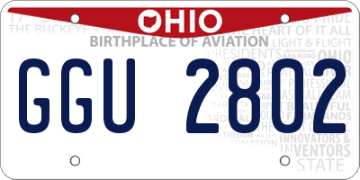 OH license plate GGU2802