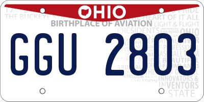 OH license plate GGU2803