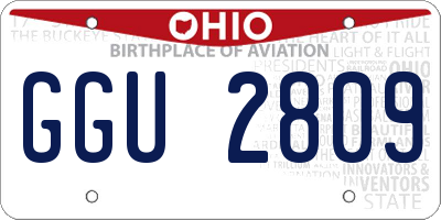 OH license plate GGU2809