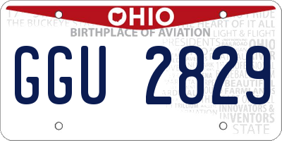 OH license plate GGU2829