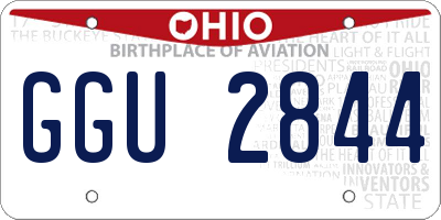 OH license plate GGU2844