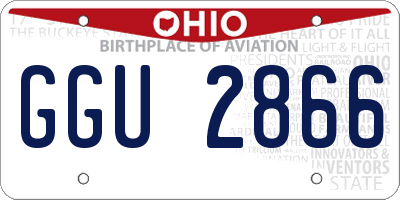 OH license plate GGU2866