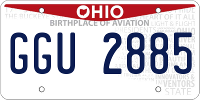 OH license plate GGU2885