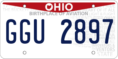 OH license plate GGU2897