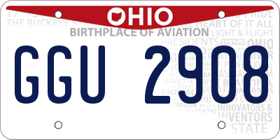 OH license plate GGU2908