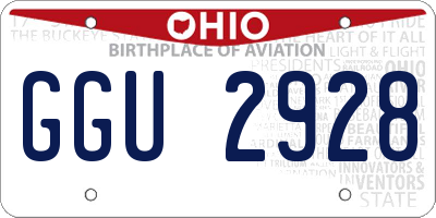 OH license plate GGU2928