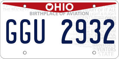 OH license plate GGU2932