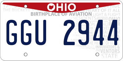 OH license plate GGU2944