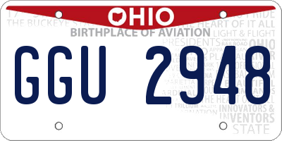 OH license plate GGU2948