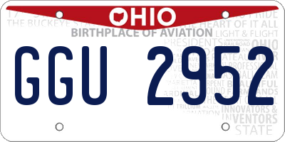 OH license plate GGU2952