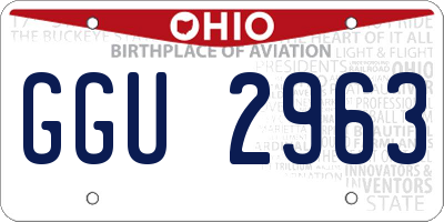 OH license plate GGU2963
