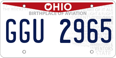 OH license plate GGU2965