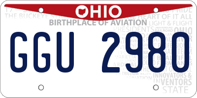 OH license plate GGU2980