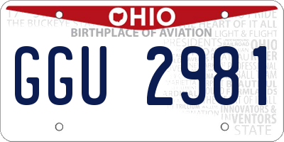 OH license plate GGU2981