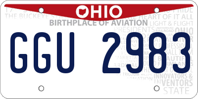 OH license plate GGU2983