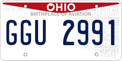 OH license plate GGU2991